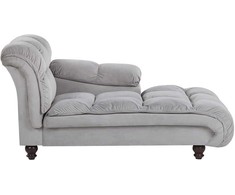 Sofa Beliani Kairinis šezlongas LORMONT veliūrinis, šviesiai pilkas