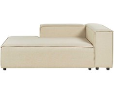 Sofa Beliani Šezlongas APRICA sintetinis linas smėlio spalvos
