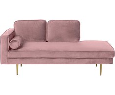 Sofa Beliani Kairinis szezlongas MIRAMAS, rožinis veliūras