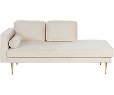 Sofa Beliani Kairysis gultas MIRAMAS, smėlio spalvos veliūras