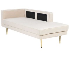 Sofa Beliani Kairysis gultas MIRAMAS, smėlio spalvos veliūras