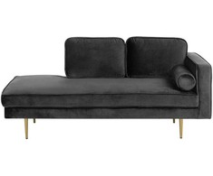 Sofa Beliani Dešininės pusės šezlongas MIRAMAS, veliūras, juodas