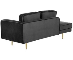 Sofa Beliani Dešininės pusės šezlongas MIRAMAS, veliūras, juodas