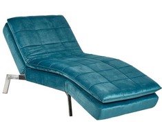 Sofa Beliani Šezlongas LOIRET, veliūrinis, lazurito spalvos