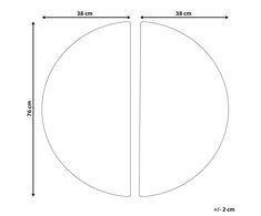 Beliani sienų apdaila MANDAU Stiklas 76 cm Juodas