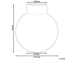 Beliani Lumarko rėmas Stiklinė gėlių vaza 22 cm pilka POLYDROSOS!