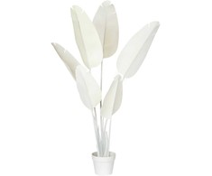 Beliani Sztuczna roślina BANANA TREE 123 cm Baltas