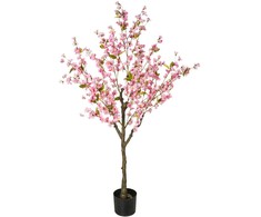 Beliani Sztuczna roślina CHERRY TREE 152 cm Rožinė
