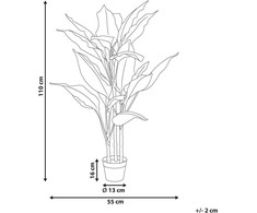 Beliani Dirbtinis augalas DIEFFENBACHIA 110 cm žalias