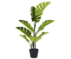 Beliani Sztuczna roślina MONSTERA PLANT 94 cm Žalias