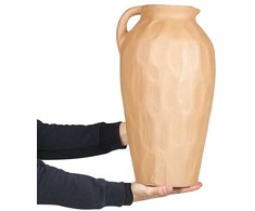 Beliani Wazon dekoracyjny TAIPING Ceramika 46 cm Smėlio spalvos