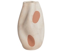 Beliani Wazon na kwiaty BATOIDEA Kamionka 25 cm Jasnobeżowy