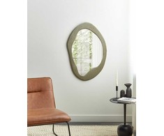 Beliani Sieninis veidrodis LENAX 59 cm 90 cm Alyvuoginis veliūras