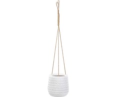 Beliani LIVADIA vazonas, 20 cm, balkšvas
