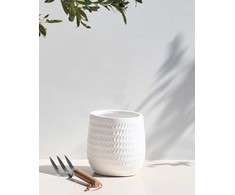 Beliani LIVADIA vazonas, 20 cm, balkšvas