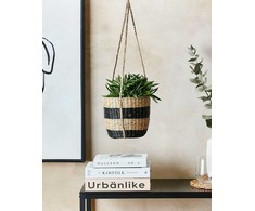 Beliani Kinkingas natūralios žolės puodą su juoda RUFFE