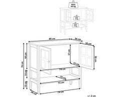 Beliani Spintelė su stiklinėmis durelėmis ir lentyna INLET 80 cm, balta