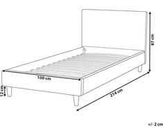 Beliani Dėklas lovai Veliūras FITOU 90 x 200 cm Fuksija