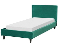 Beliani Dėklas lovai Veliūras FITOU 90 x 200 cm Tamsiai žalia