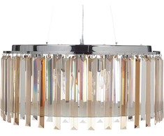 Lubinis šviestuvas Beliani pakabinamas šviestuvas LAMEIRA Chandelier Glass Sidabrinė