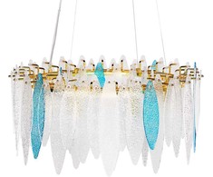 Pakabinamas šviestuvas Beliani Chandelier MALACCA spalvotas stiklas