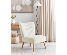 Fotelis Beliani Fotel VAASA boucle baltas