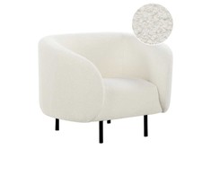 Fotelis Beliani Fotel LOEN Boucle baltas