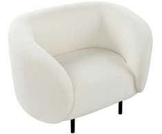 Fotelis Beliani Fotel LOEN Boucle baltas
