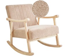 Fotelis Beliani Supamas krėslas LEKNES Boucle smėlio spalvos