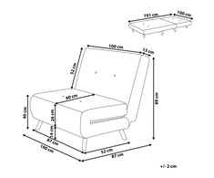 Beliani Viengulė išskleidžiama sofa FARRIS, raudona
