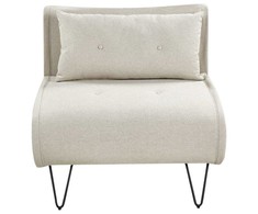 Beliani Vienvietė išskleidžiama sofa VESTFOLD, šviesiai smėlio spalvos