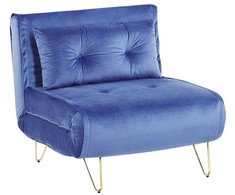 Beliani Viengulė išskleidžiama sofa VESTFOLD, veliūras, tamsiai mėlyna