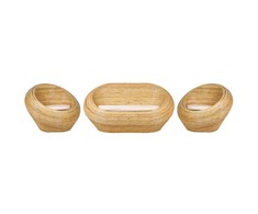 Lauko baldų komplektas Beliani Rinkinys sodo dla 4 osób MAIORI Rattan Naturalny