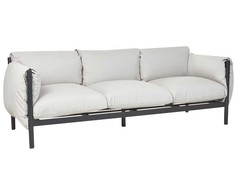 Lauko baldų komplektas Beliani Rinkinys sodo sofa 3-osobowa su fotelami šviesiai pilkas ESPERIA
