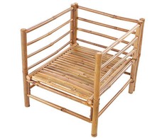 Lauko baldų komplektas Beliani Rinkinys bambukinė sofa 5-vietė balta CERRETO