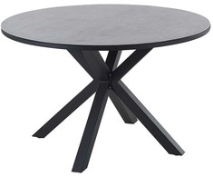 Lauko baldų komplektas Beliani Rinkinys sodo dla 4 osób MALETTO/GROSSETO Metal Efekt marmuru Pilka/ juoda