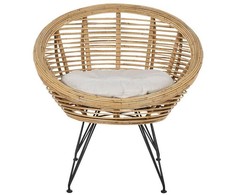 Lauko baldų komplektas Beliani Rinkinys sodo su stalu 4 MARATEA/CESENATICO Rattan Natural