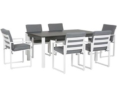 Lauko baldų komplektas Shumee Beliani Rinkinys sofa 6 vieta PANCOLE su pagalvėmis Metal Ball