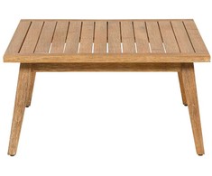 Lauko baldų komplektas Beliani ALCAMO kairinė kampinė sofa su staliuku 5 asmenims, akacijos mediena, šviesiai smėlio spalvos