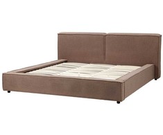 Beliani Bouclé lova LINARDS 180 x 200 cm, ruda