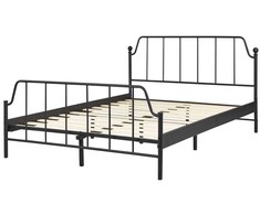 Beliani Metalinė lova MAURESSAC 140 x 200 cm Juoda
