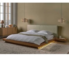 Beliani LED lova su Boucle ZEN 180 x 200 cm, natūralaus uosio spalvos
