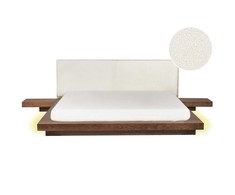 Beliani ZEN 180 x 200 cm LED dvigulė lova, rudas uosio atspalvis