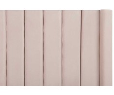 Beliani Lova su suoliuku NOYERS veliūrinė pastelinis rožinė 180 x 200 cm