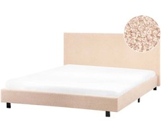 Beliani Vandens lova Boucle ALBI 160 x 200 cm smėlio spalvos