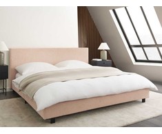 Beliani Vandeninė lova Boucle ALBI 180 x 200 cm smėlio spalvos