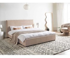 Beliani Vandens lova Boucle LAVAUR 160 x 200 cm smėlio-pilkos spalvos