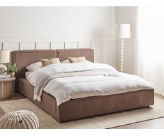 Beliani Bouclé vandens lova LINARDS 180 x 200 cm, ruda