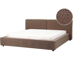 Beliani Bouclé vandens lova LINARDS 180 x 200 cm, ruda