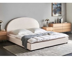 Beliani Vandens lova Boucle VAUCLUSE 180 x 200 cm kreminės baltos spalvos
